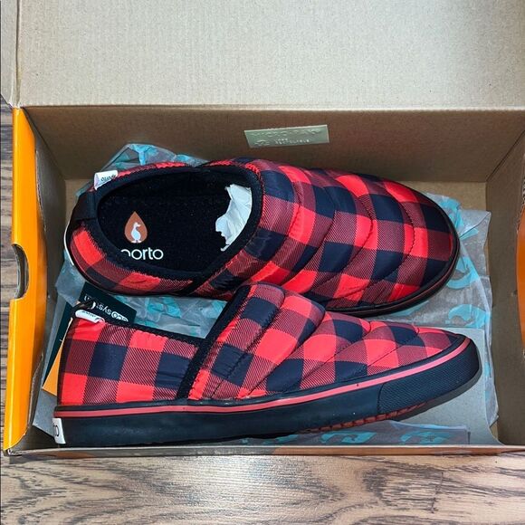 Sporto Red and Black Checkered Slip-Ons - Picture 1 of 3